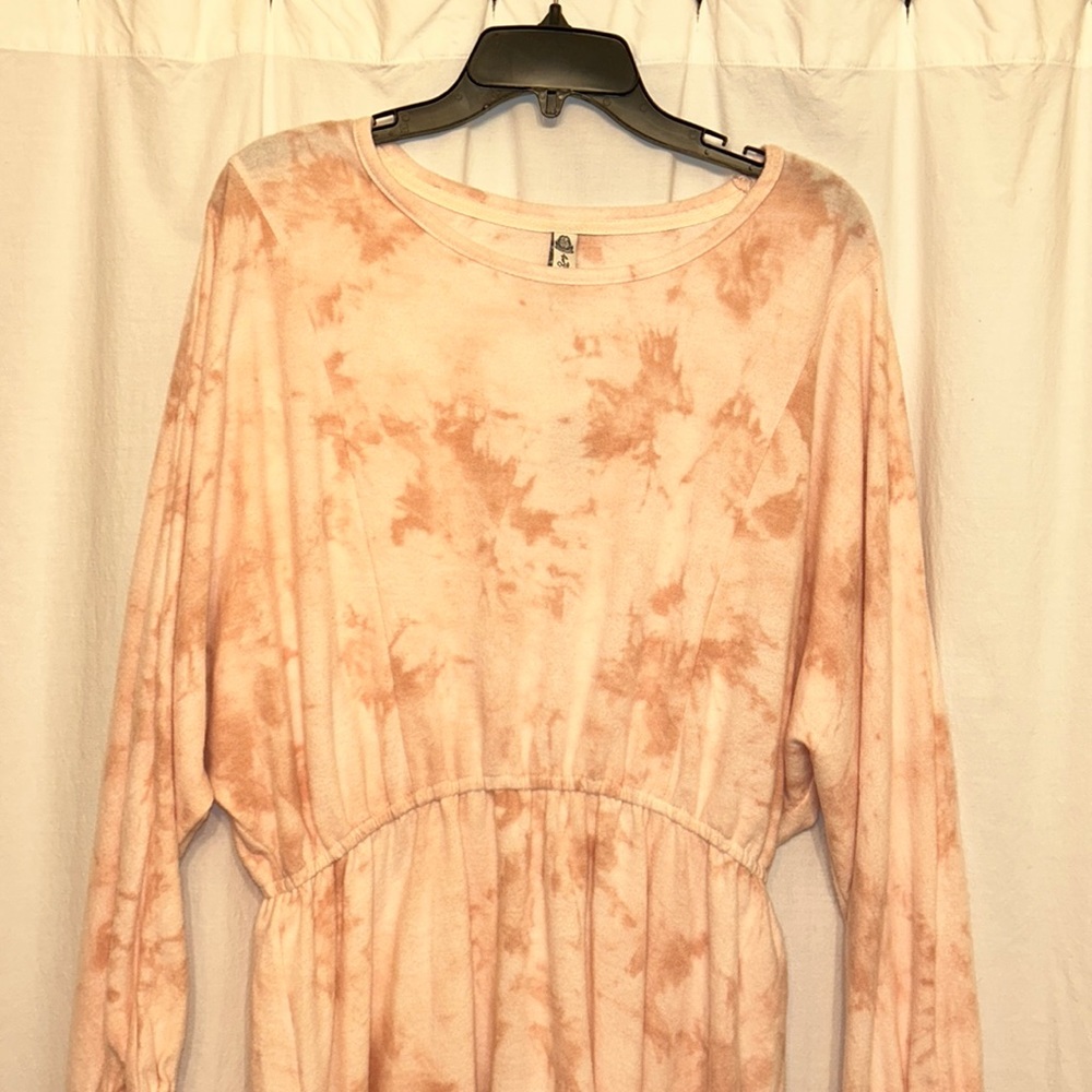 American Rag type dye pink peach sand dress size L NWT